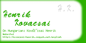 henrik kovacsai business card